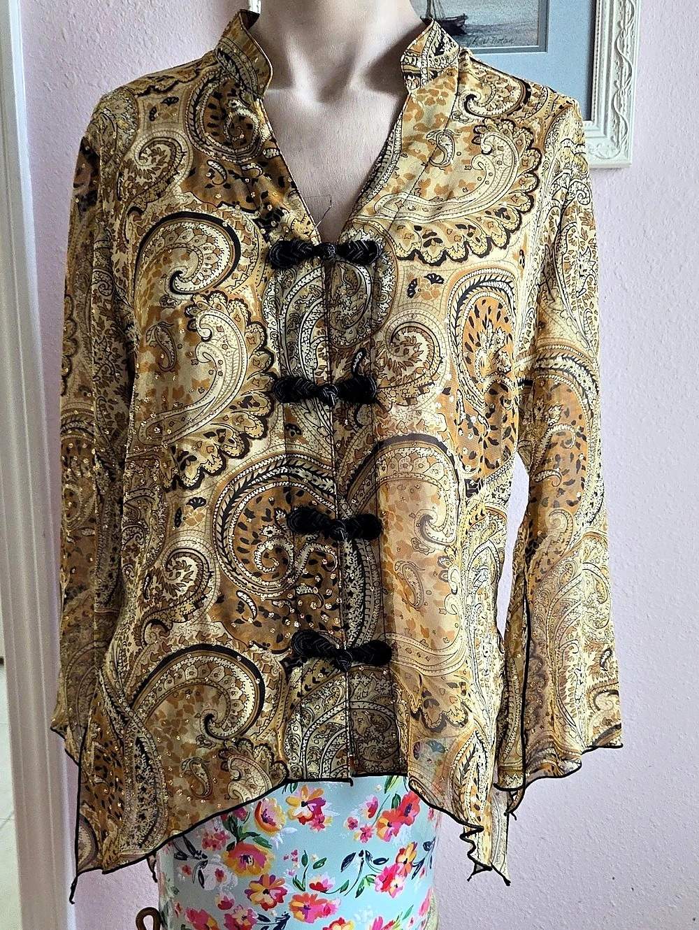 Coral Bay Paisley Blouse in Brown & Gold
